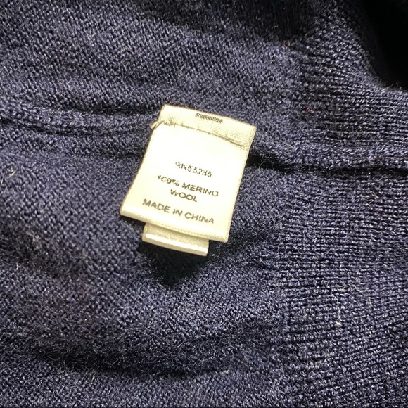 Express Navy Blue Italian Merino Wool V Neck Sweater - Picture 5 of 5